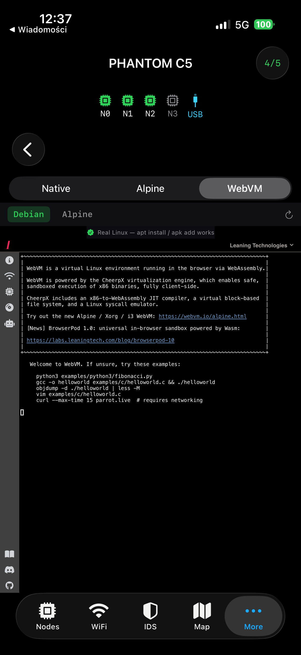 WebVM Debian